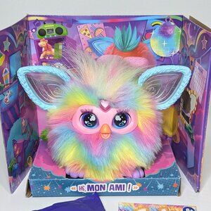 Hasbro Furby Tie-Die Rainbow Color Interactive Toy Plush - French Version